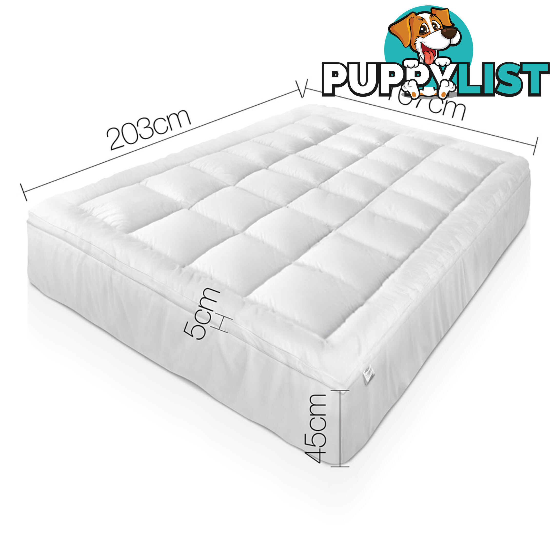 Duck Feather & Down Pillowtop Matress Topper - King Single