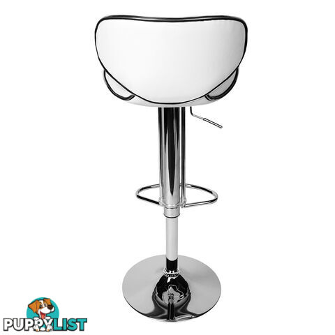 Set of 2 PU Leather Kitchen Bar Stool White