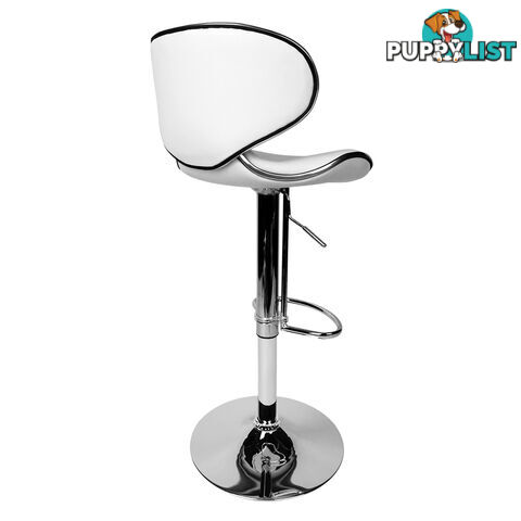 Set of 2 PU Leather Kitchen Bar Stool White