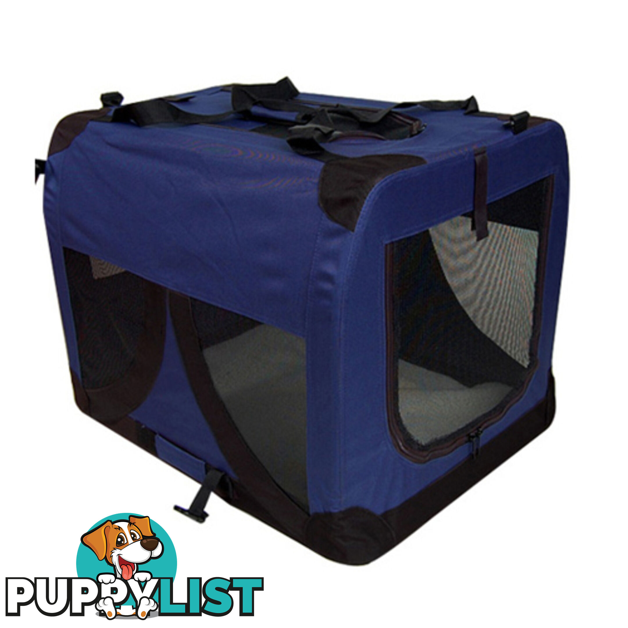 Large Portable Soft Pet Dog Crate Cage Kennel Blue