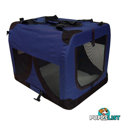 Large Portable Soft Pet Dog Crate Cage Kennel Blue