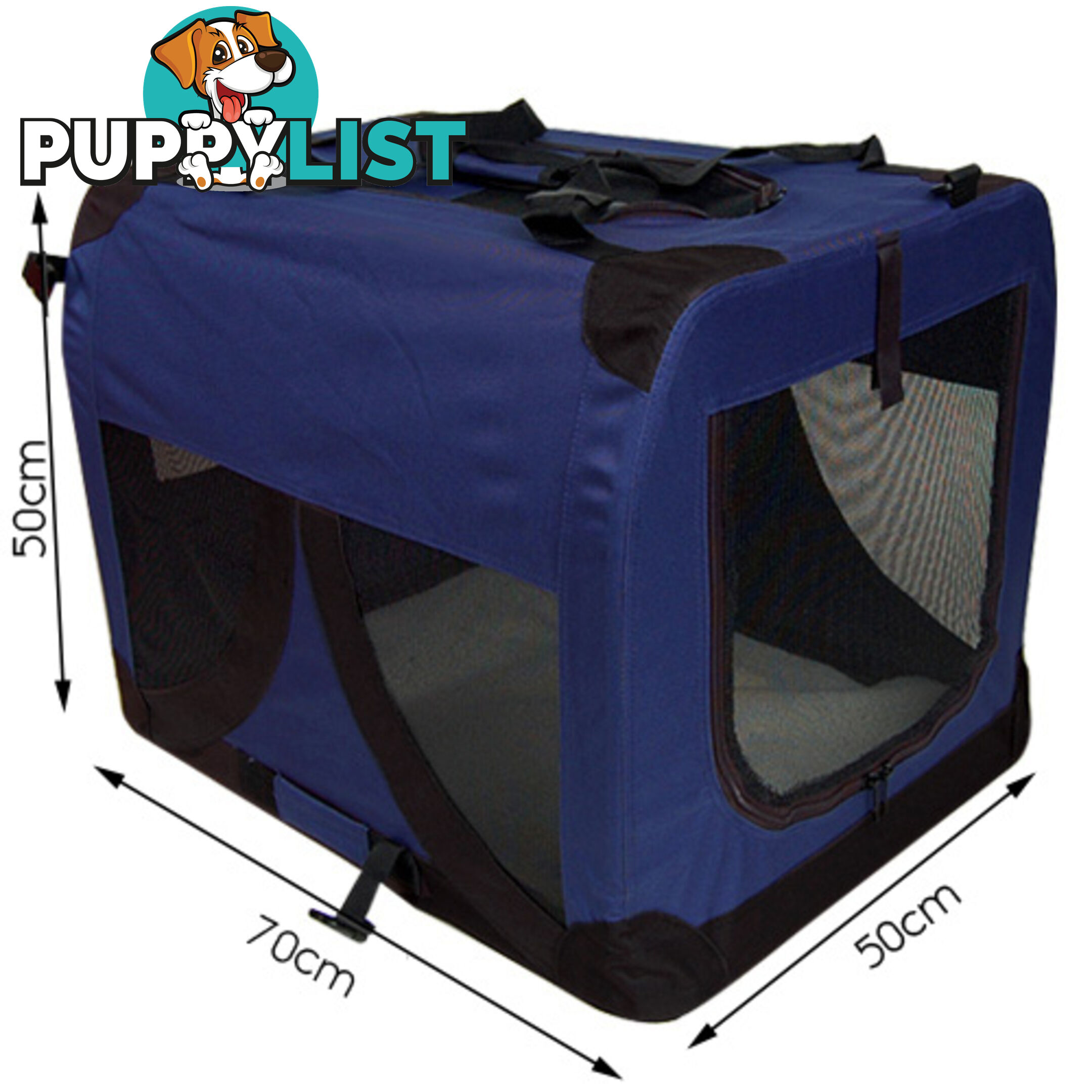 Large Portable Soft Pet Dog Crate Cage Kennel Blue