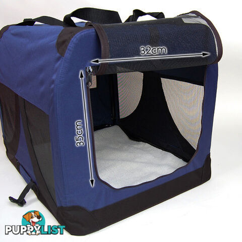 Large Portable Soft Pet Dog Crate Cage Kennel Blue