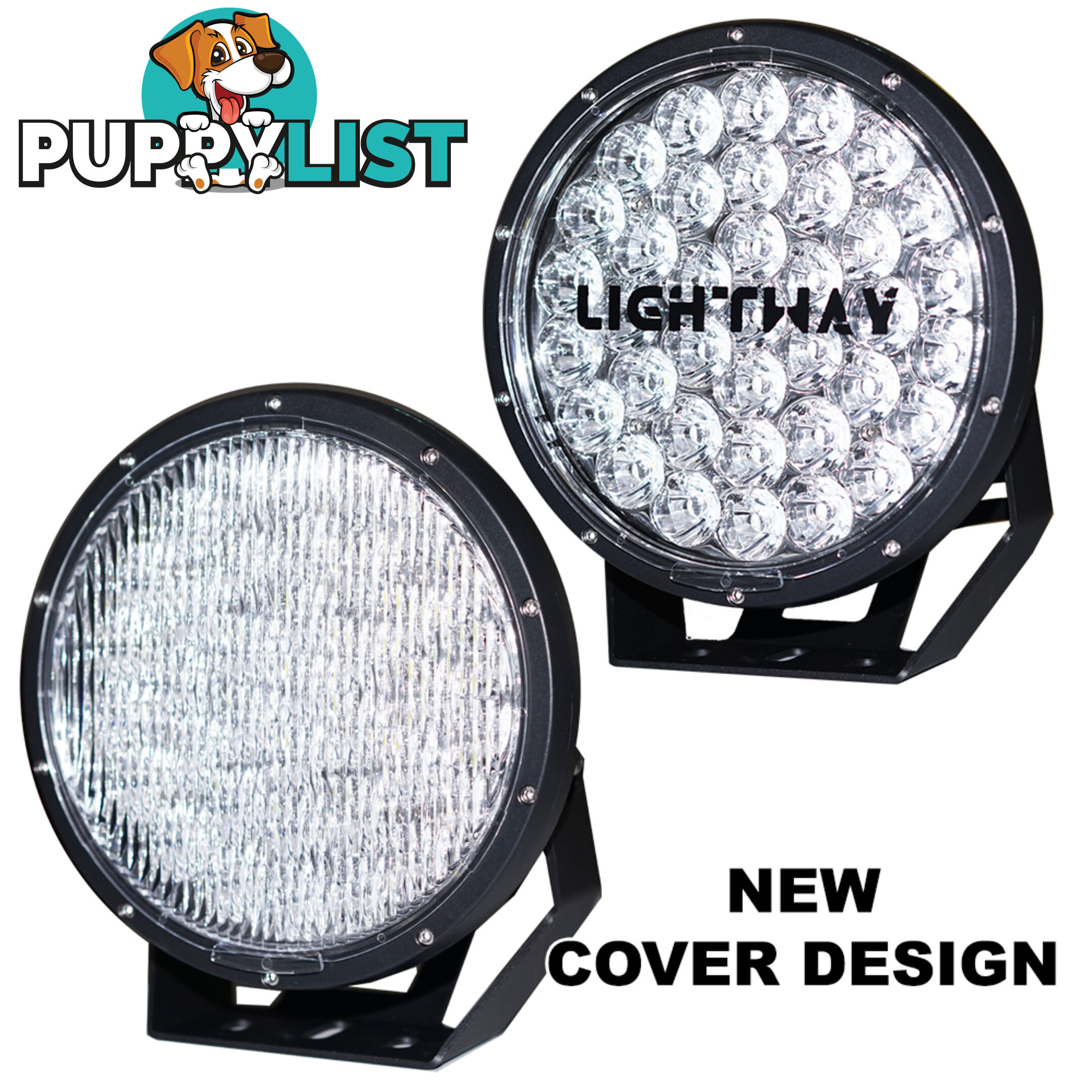 Pair 9inch 370w Cree LED Driving Light Black Spotlight Offroad HID 4x4 ATV