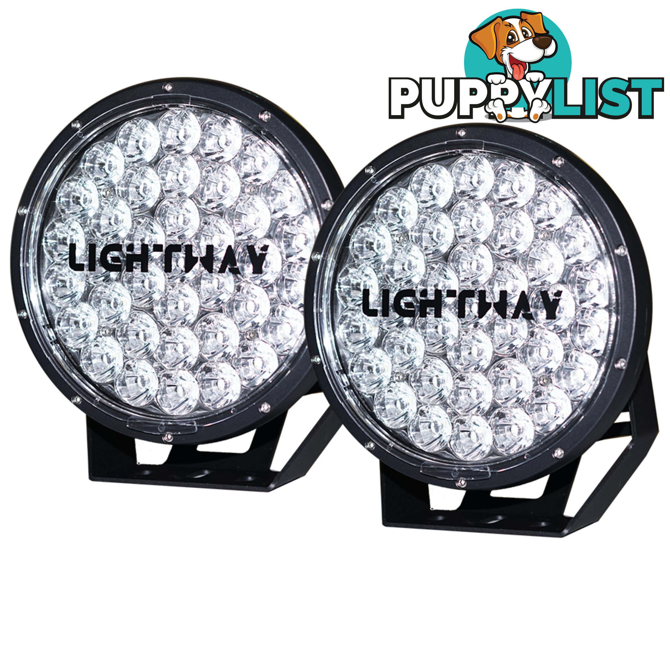 Pair 9inch 370w Cree LED Driving Light Black Spotlight Offroad HID 4x4 ATV