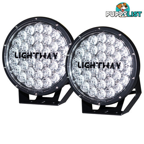 Pair 9inch 370w Cree LED Driving Light Black Spotlight Offroad HID 4x4 ATV