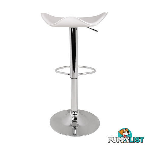 Set of 2 PVC Leather Kitchen Bar Stool White