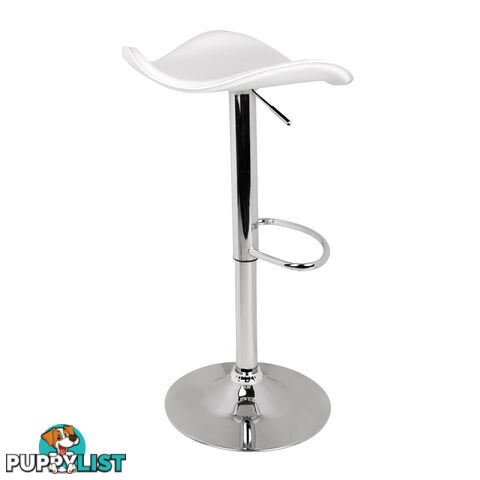 Set of 2 PVC Leather Kitchen Bar Stool White