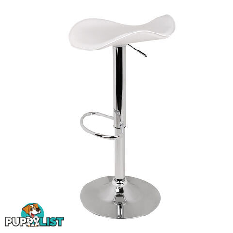 Set of 2 PVC Leather Kitchen Bar Stool White