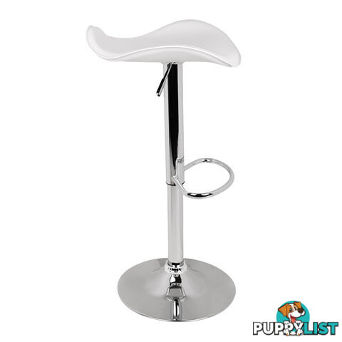 Set of 2 PVC Leather Kitchen Bar Stool White