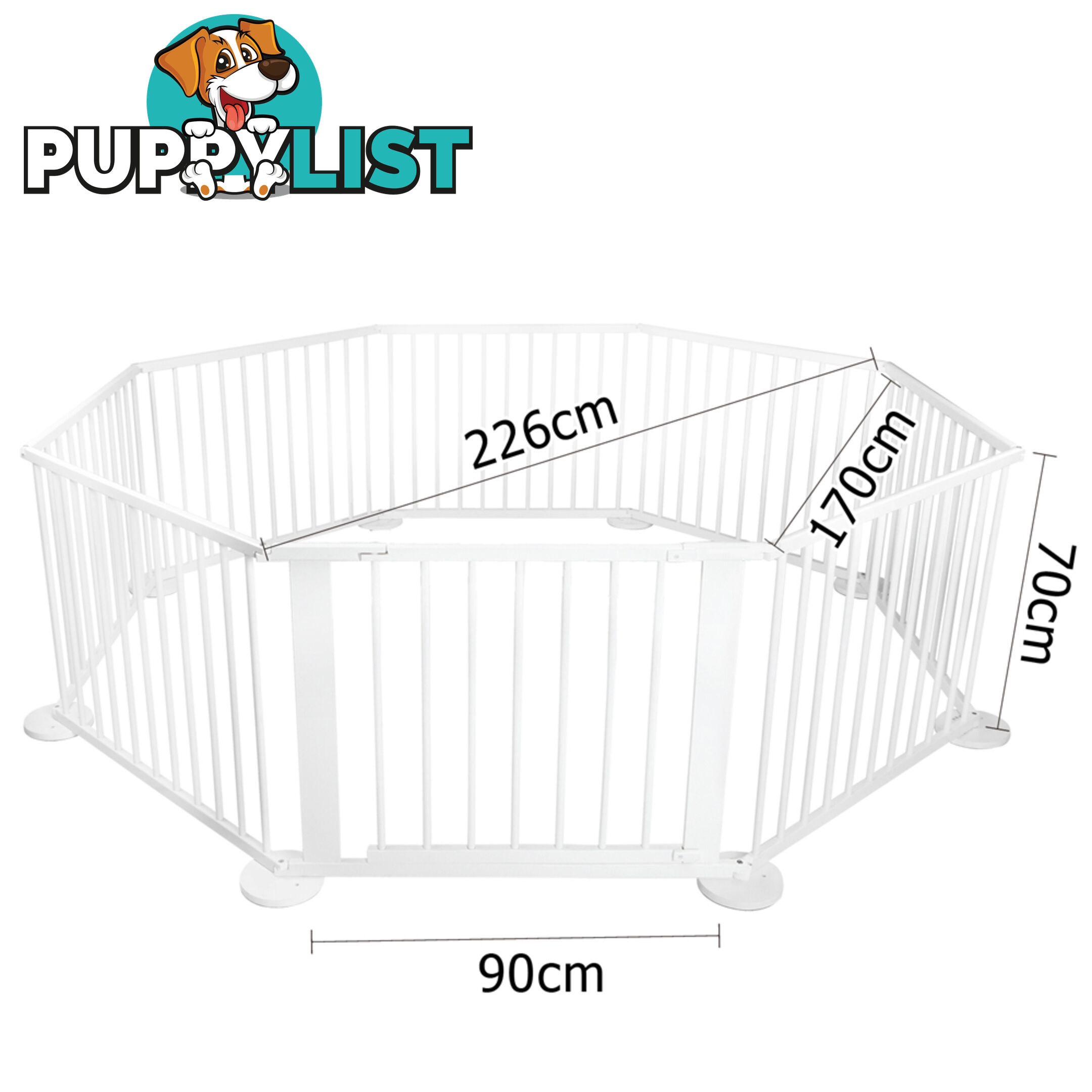 Baby Natural White Wooden Playpen