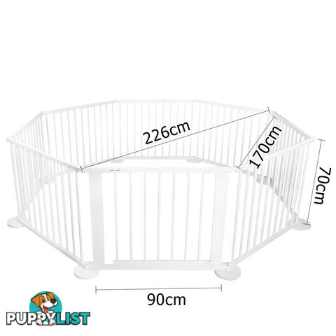 Baby Natural White Wooden Playpen