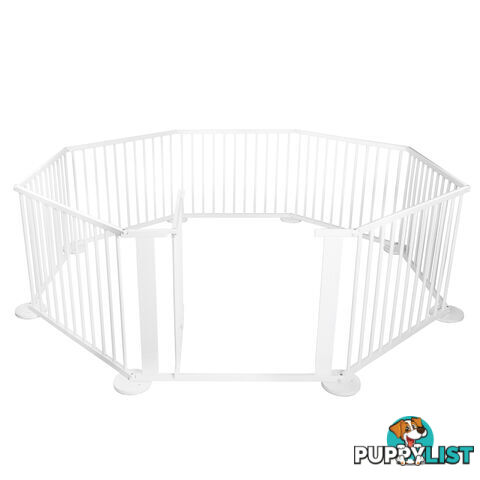 Baby Natural White Wooden Playpen