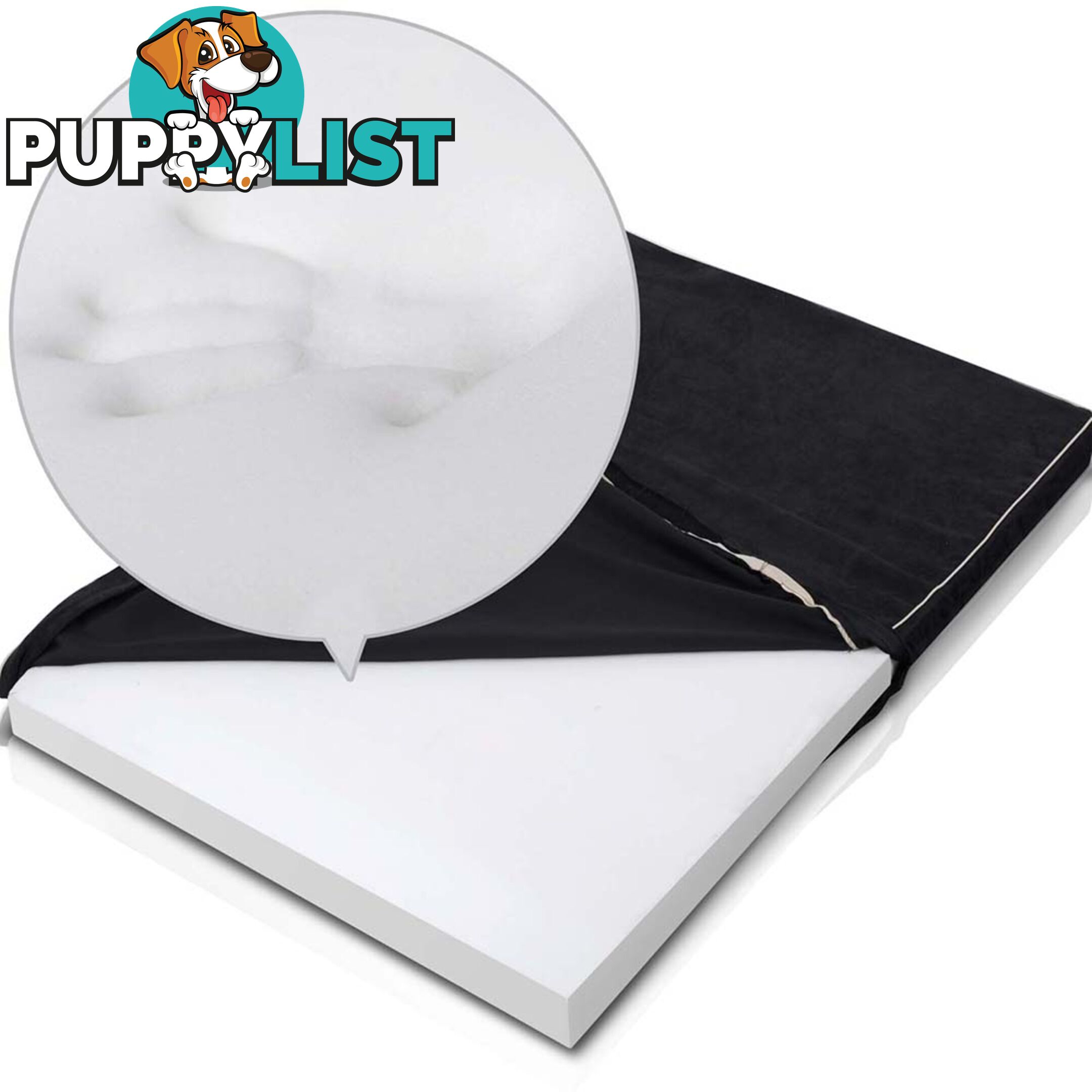 Pet Dog Anti Skid Sleep Memory Foam Mattress Bed Large Black