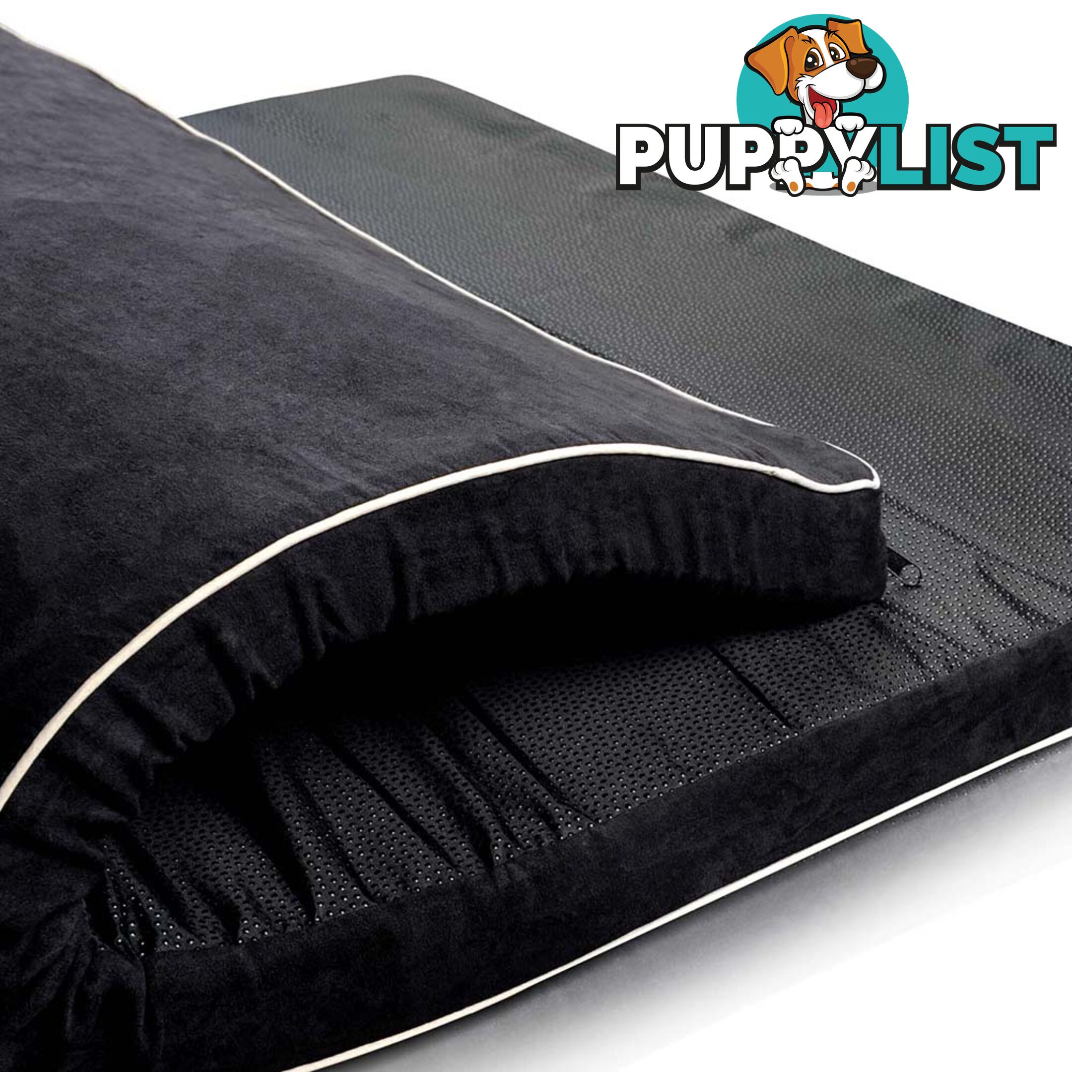 Pet Dog Anti Skid Sleep Memory Foam Mattress Bed Large Black