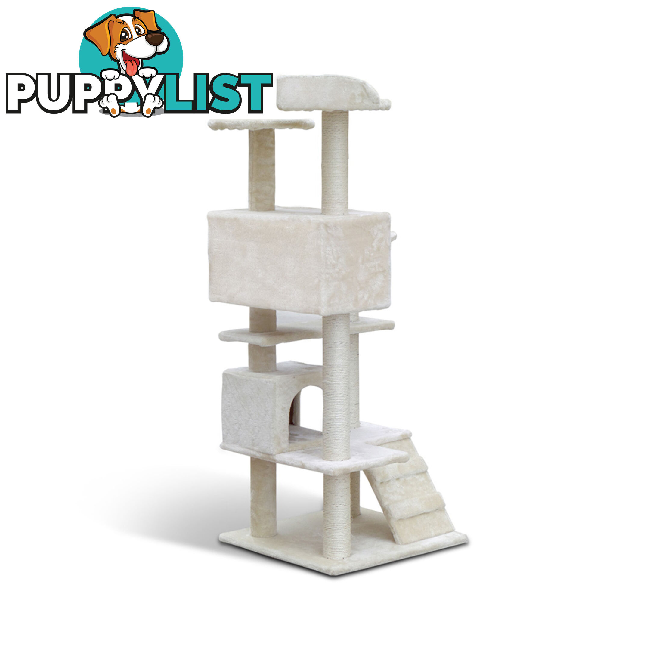 Cat Scratching Post  Tree House Condo 134cm Beige