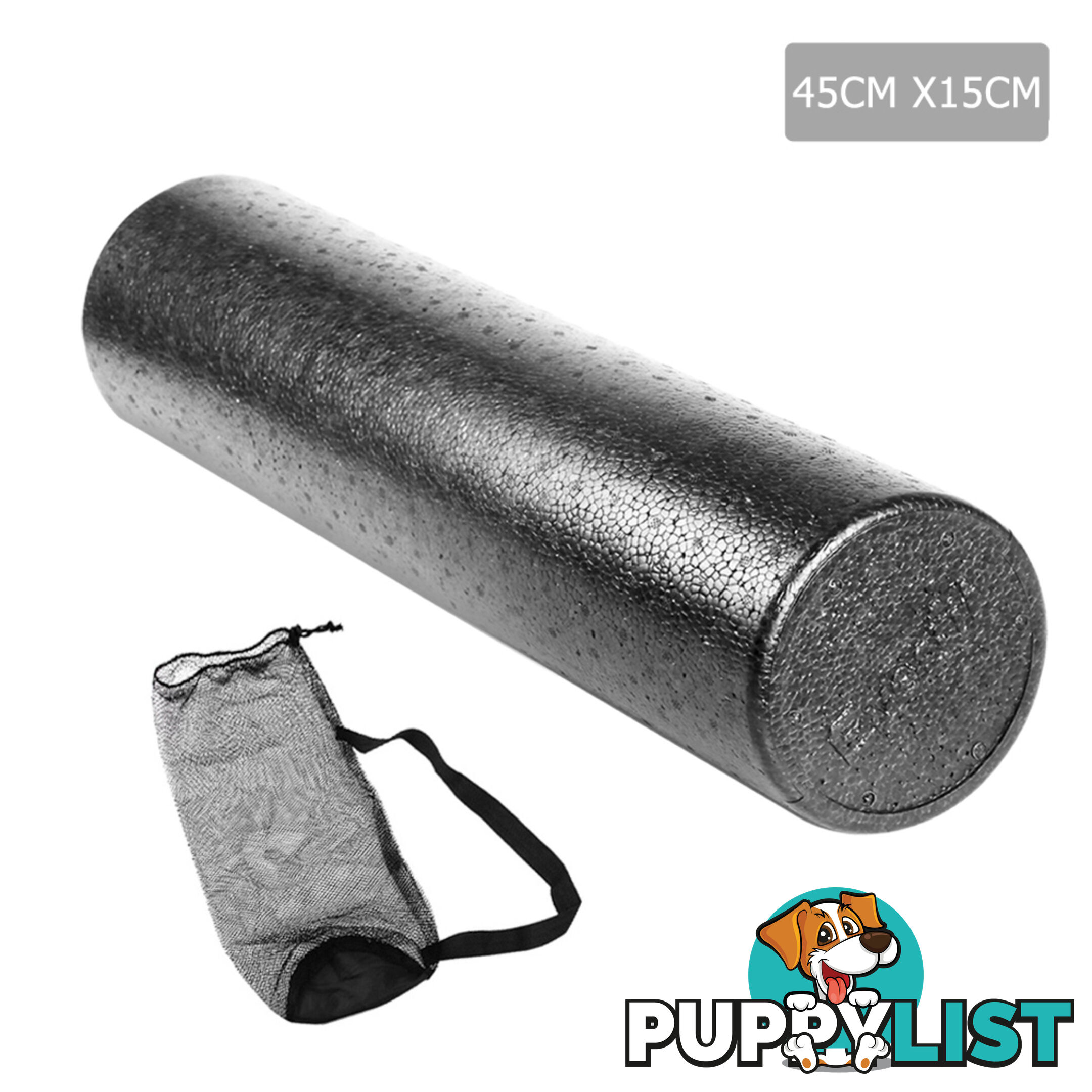 Yoga Gym Pilates EPP Stick Foam Roller Black 45 x 15cm