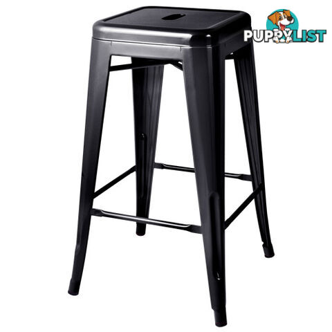 Set of 4 Replica Tolix Kitchen Bar Stool 66cm Black