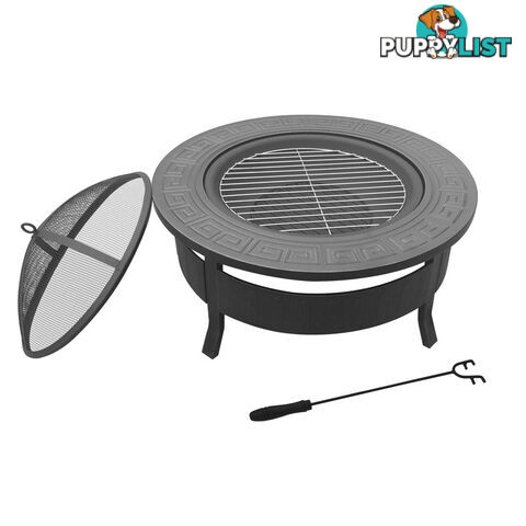 Outdoor Fire Pit BBQ Table Grill Fireplace Round