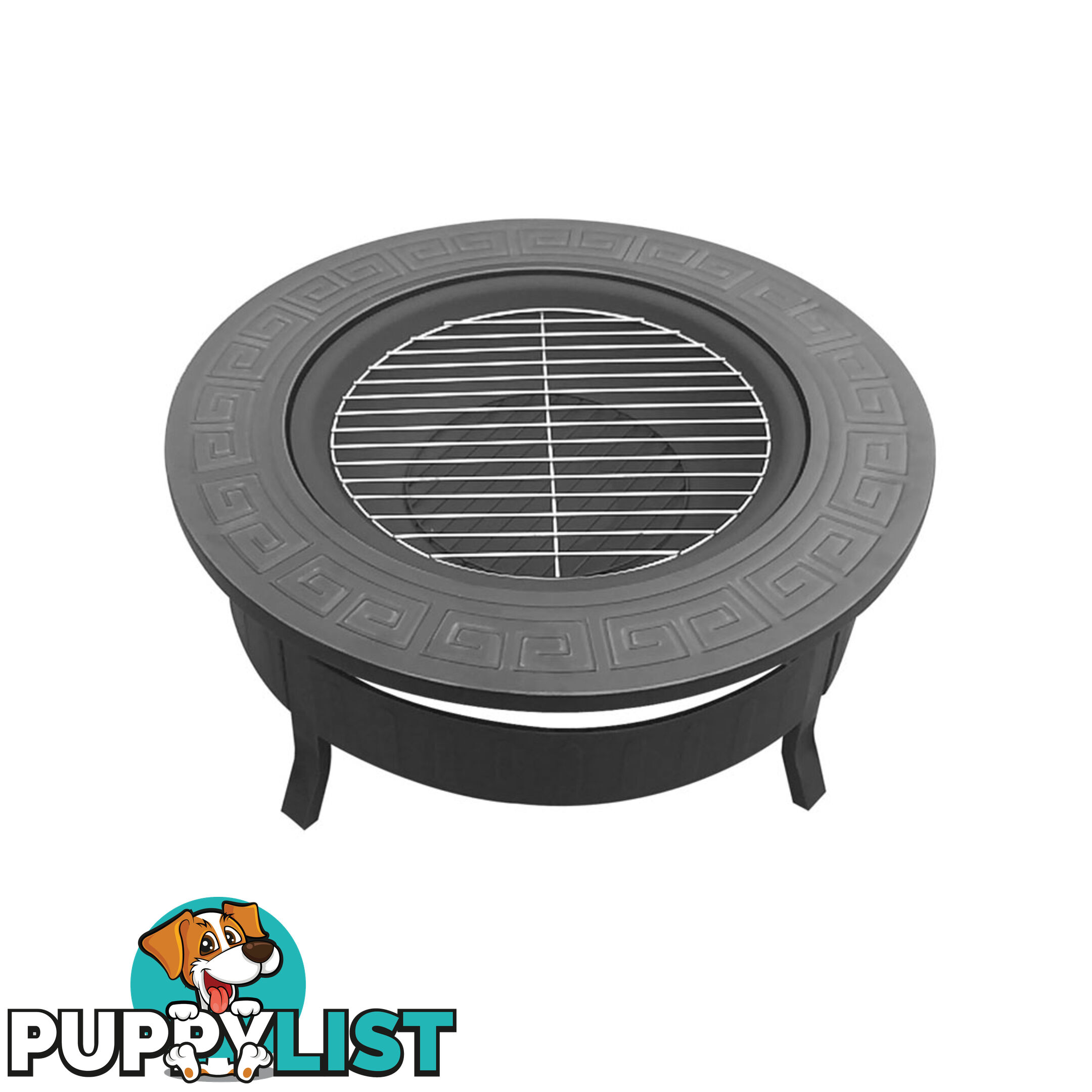 Outdoor Fire Pit BBQ Table Grill Fireplace Round