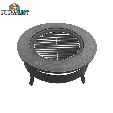 Outdoor Fire Pit BBQ Table Grill Fireplace Round