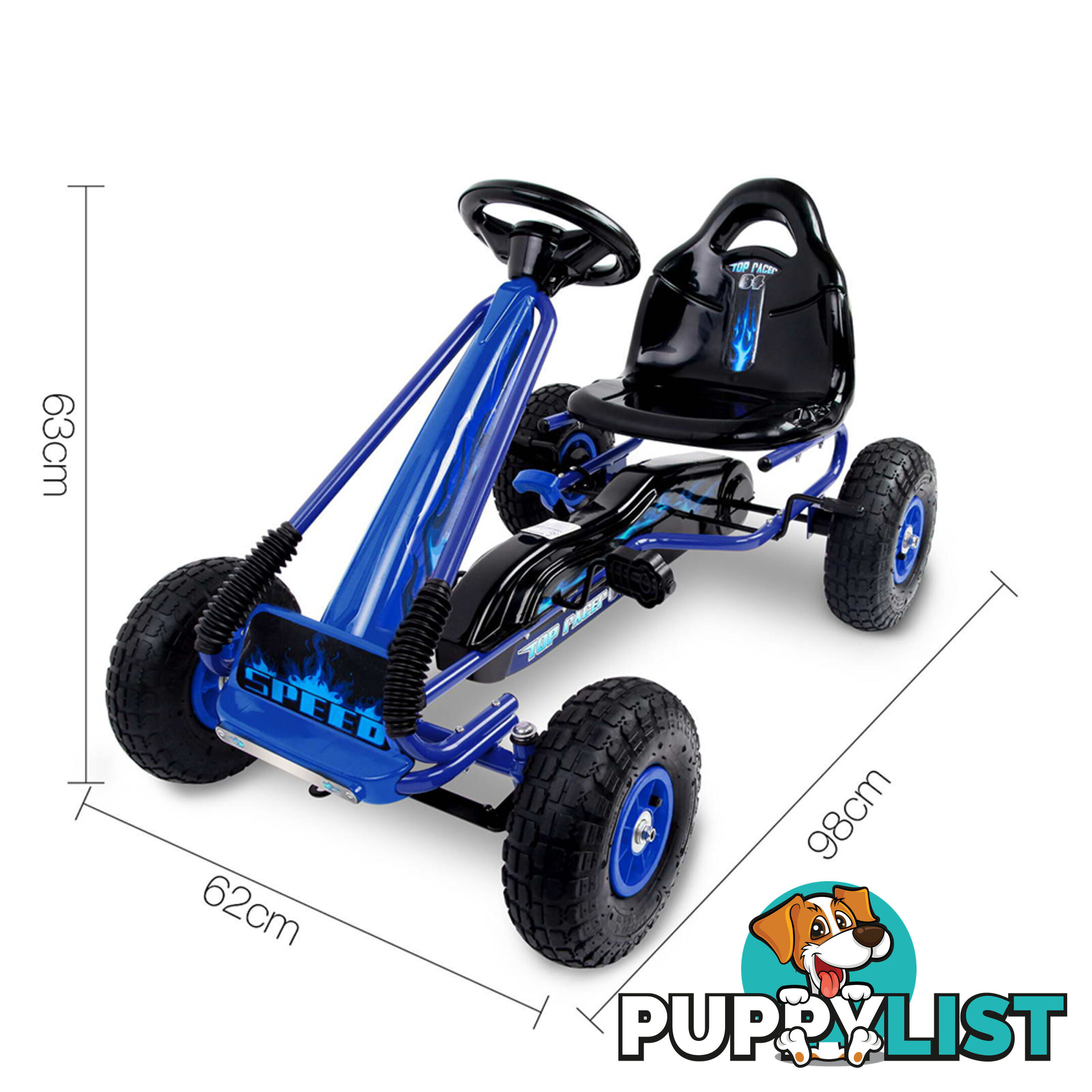 Kids Pedal Go Kart - Blue