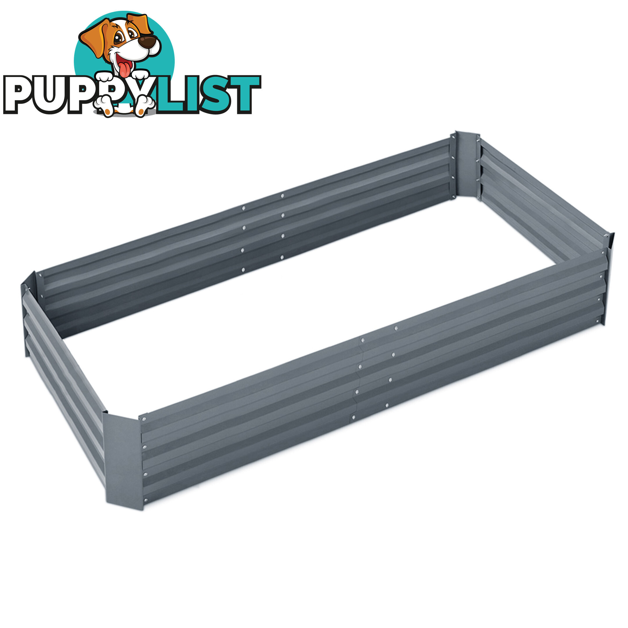 Galvanised Raised Garden Bed - 150 x 90 x 30cm - Grey