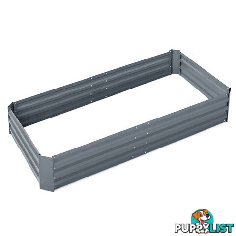 Galvanised Raised Garden Bed - 150 x 90 x 30cm - Grey