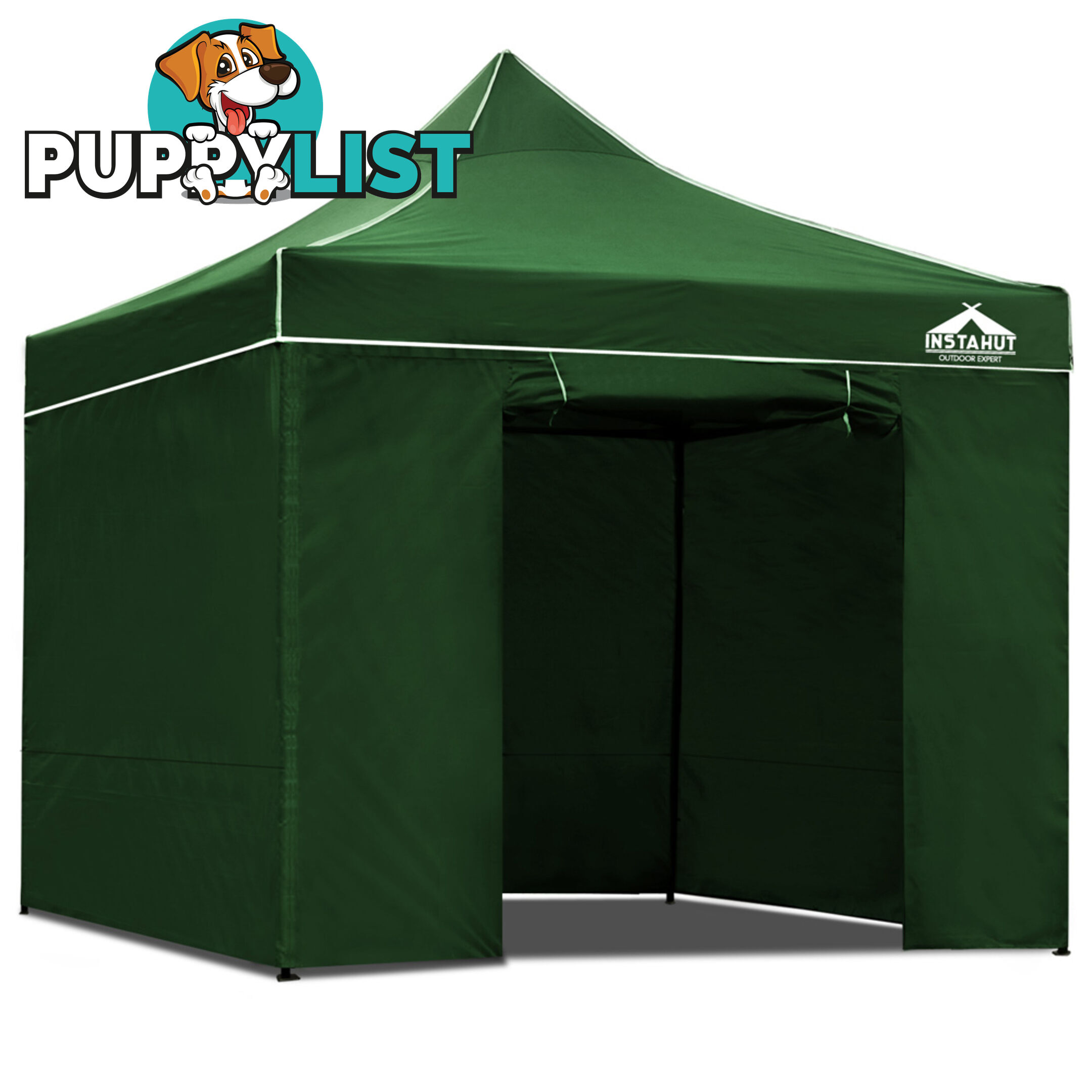 3x3 Pop Up Gazebo Hut with Sandbags Green