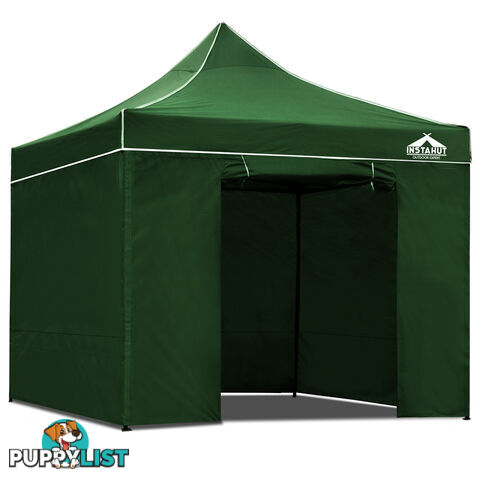 3x3 Pop Up Gazebo Hut with Sandbags Green