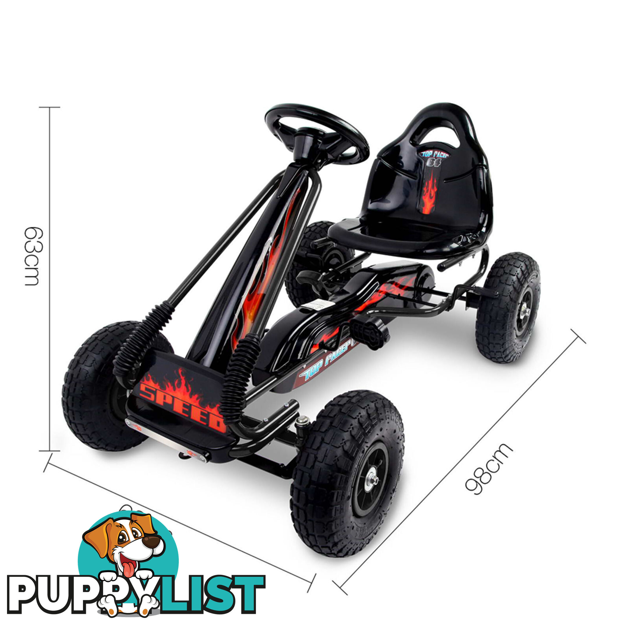 Kids Pedal Go Kart - Black