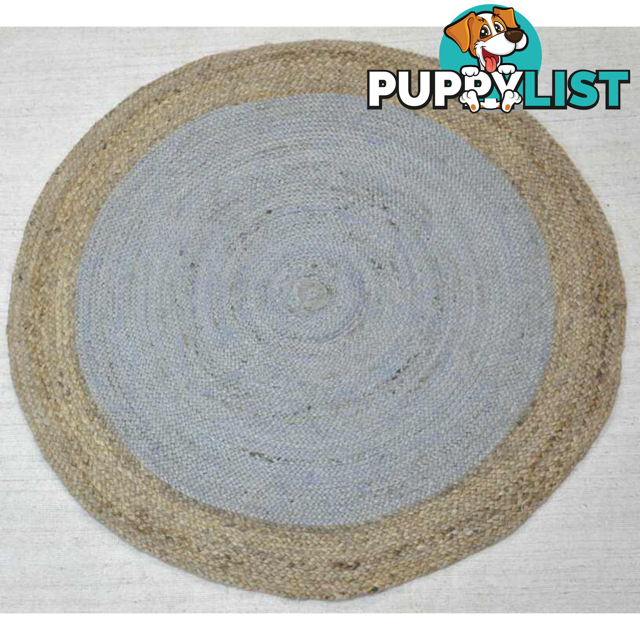 Jute Round Grey Rug Grey & Natural 200x200cm