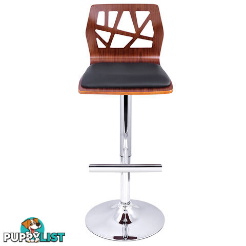 Set of 2 PU Leather Wooden Kitchen Bar Stool Padded Seat Black