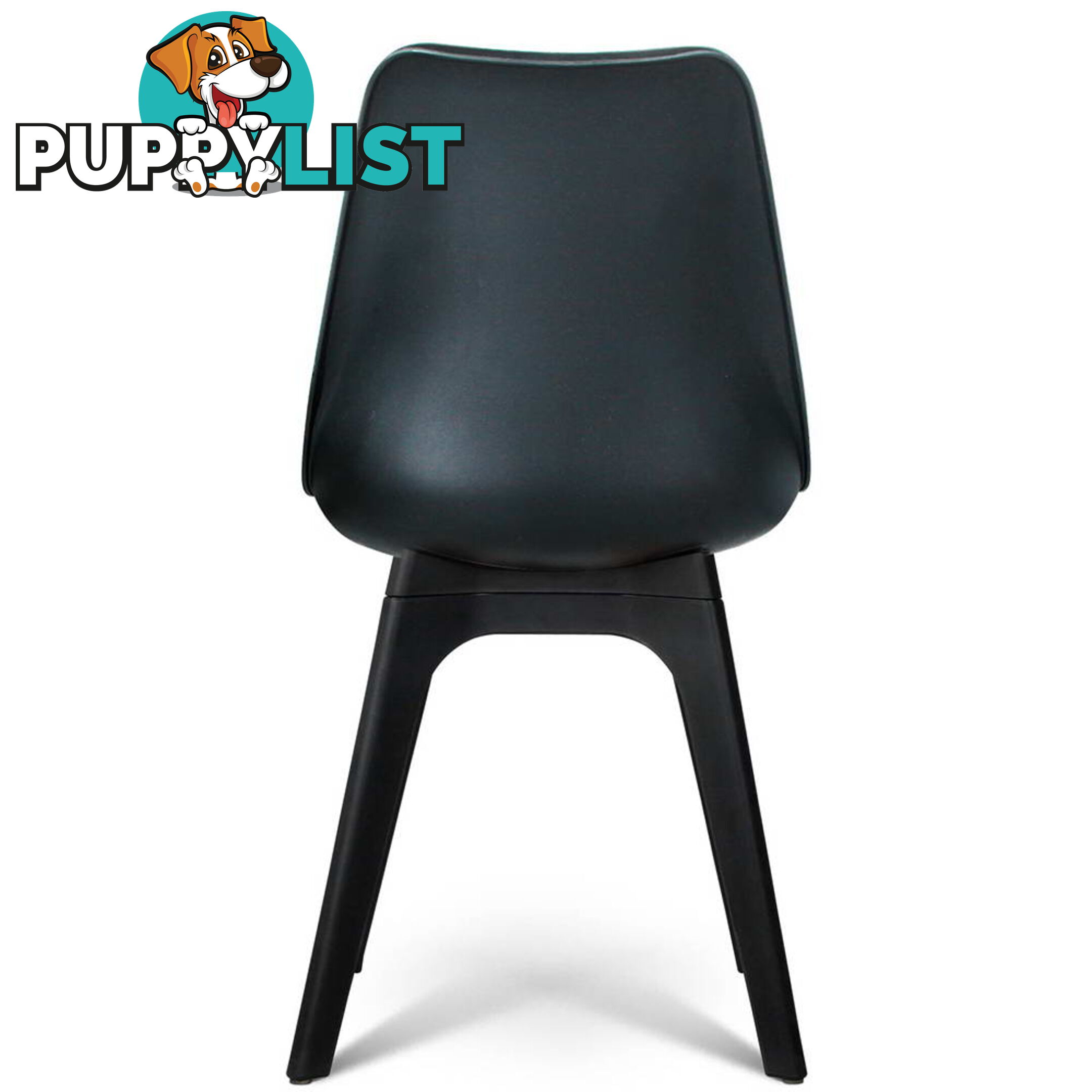 Set of 4 Replica Eames DSW PU Leather Chair Black