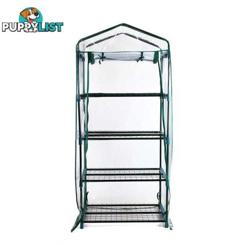 4 Shelf Greenhouse with Transparent PVC Cover