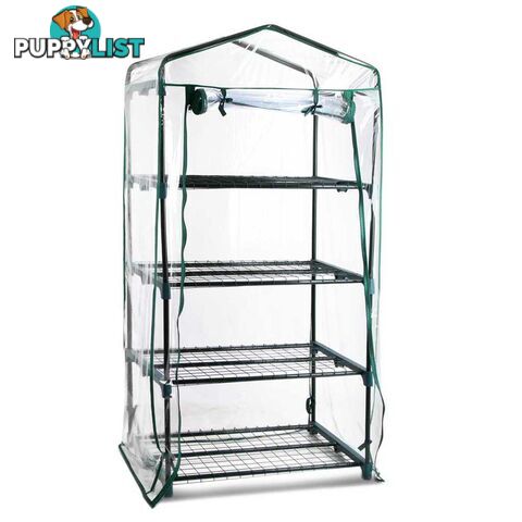 4 Shelf Greenhouse with Transparent PVC Cover