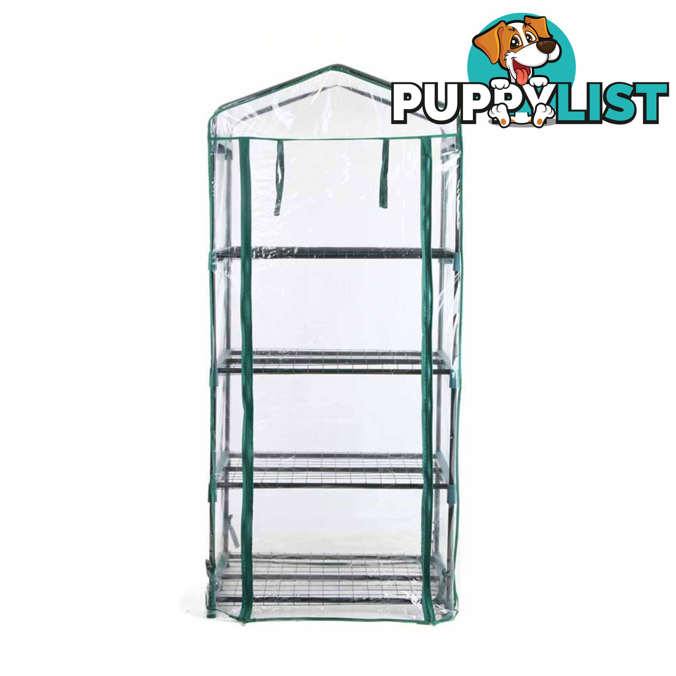 4 Shelf Greenhouse with Transparent PVC Cover