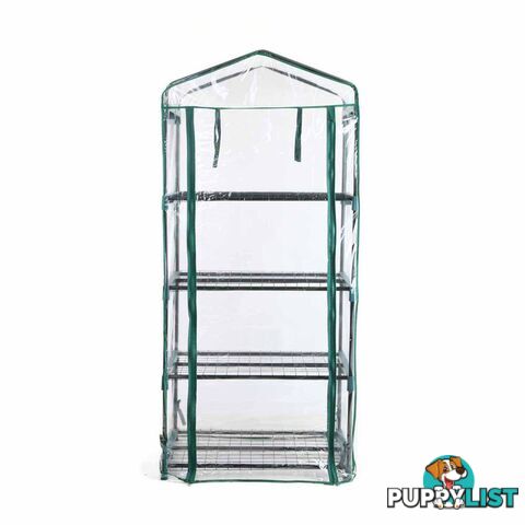 4 Shelf Greenhouse with Transparent PVC Cover