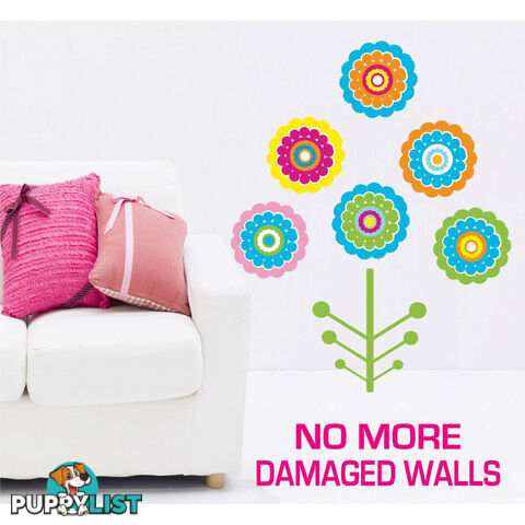 Extra Large Size Colourful Flower Tree Wall Stickers - Totally Movable