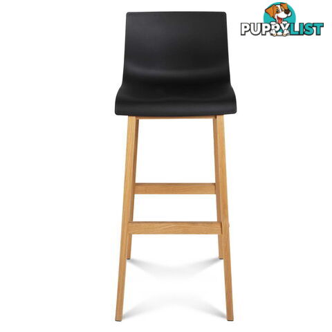 Set of 2 High Seat Back Barstools Black