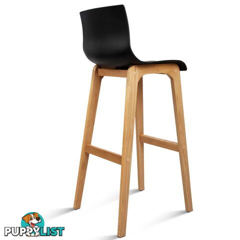 Set of 2 High Seat Back Barstools Black