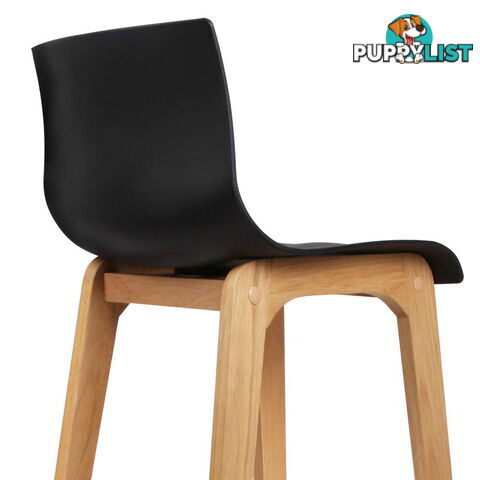 Set of 2 High Seat Back Barstools Black