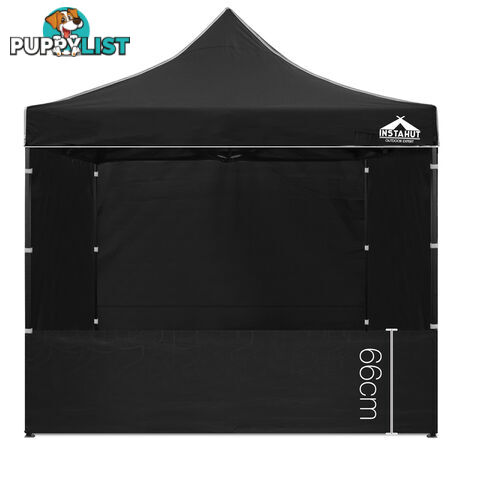 3x3 Pop Up Gazebo Hut with Sandbags Black