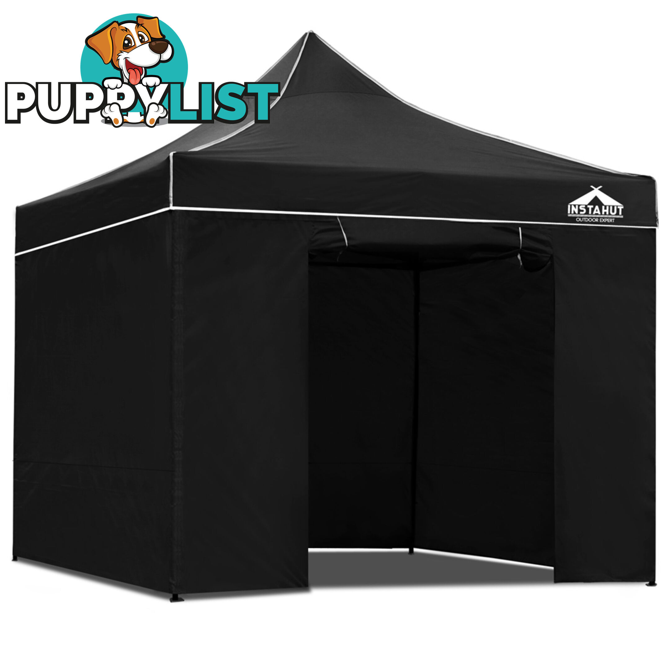 3x3 Pop Up Gazebo Hut with Sandbags Black