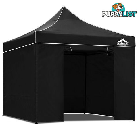 3x3 Pop Up Gazebo Hut with Sandbags Black