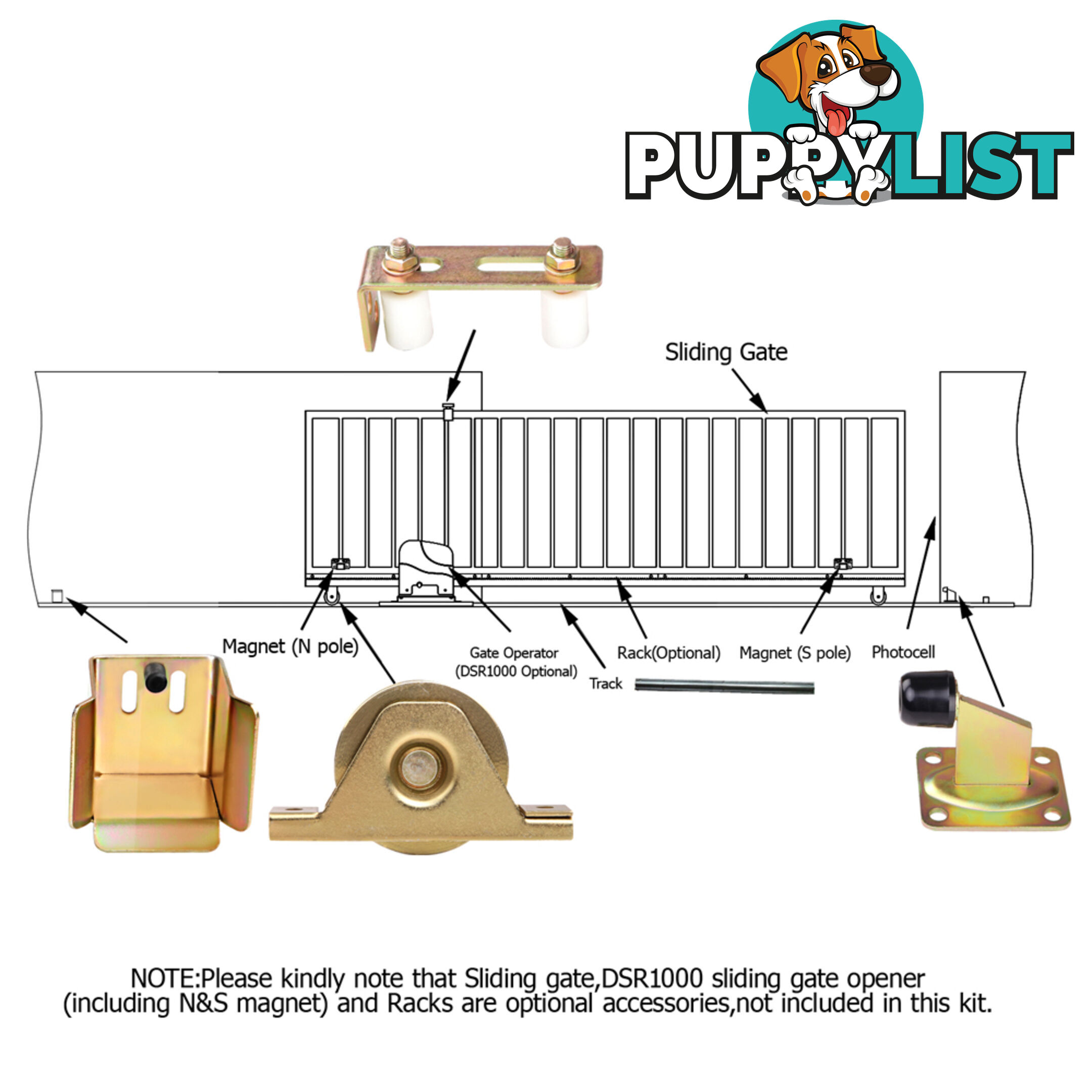 Sliding Gate Hardware Kit