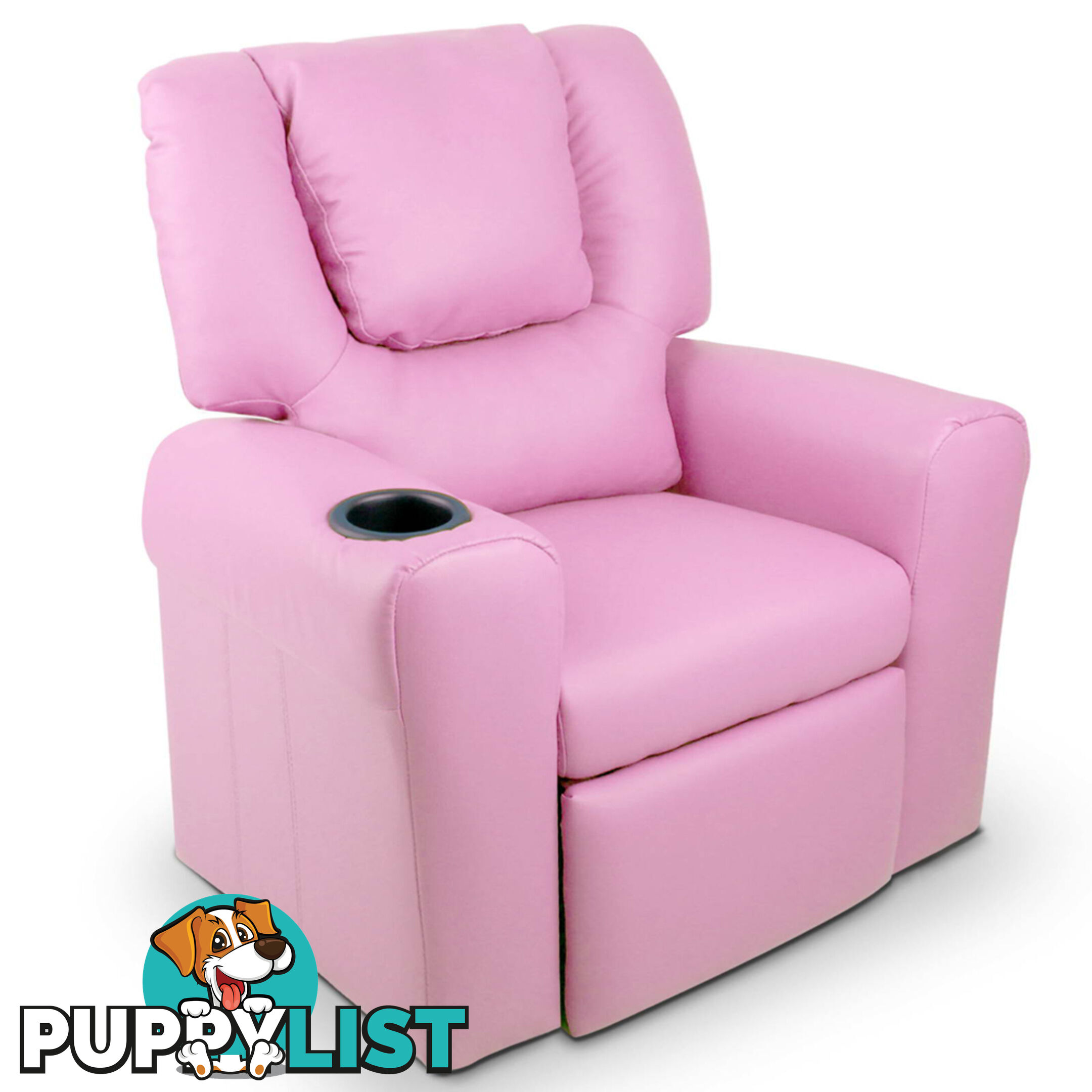 Kids Padded PU Leather Recliner Chair  - Pink