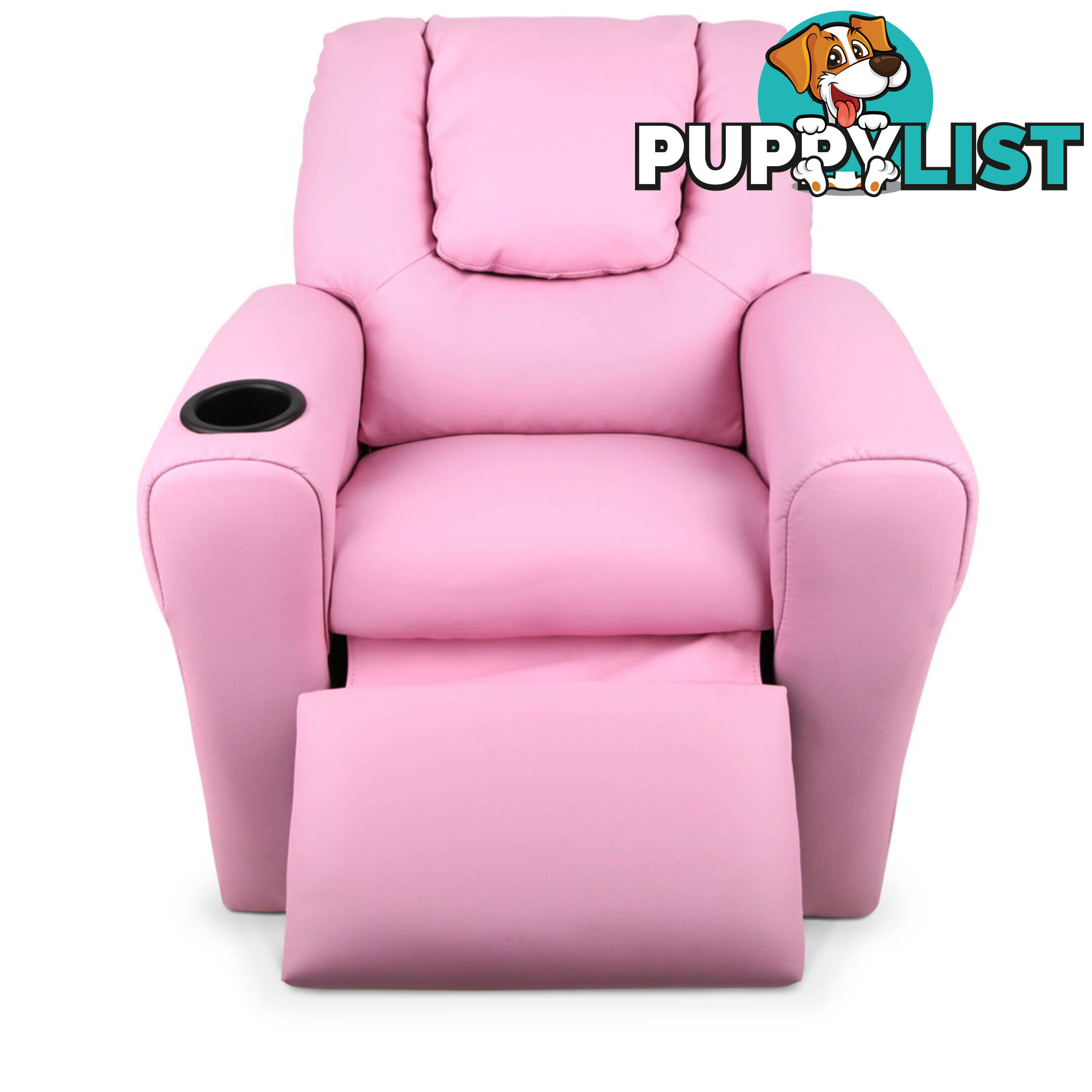 Kids Padded PU Leather Recliner Chair  - Pink