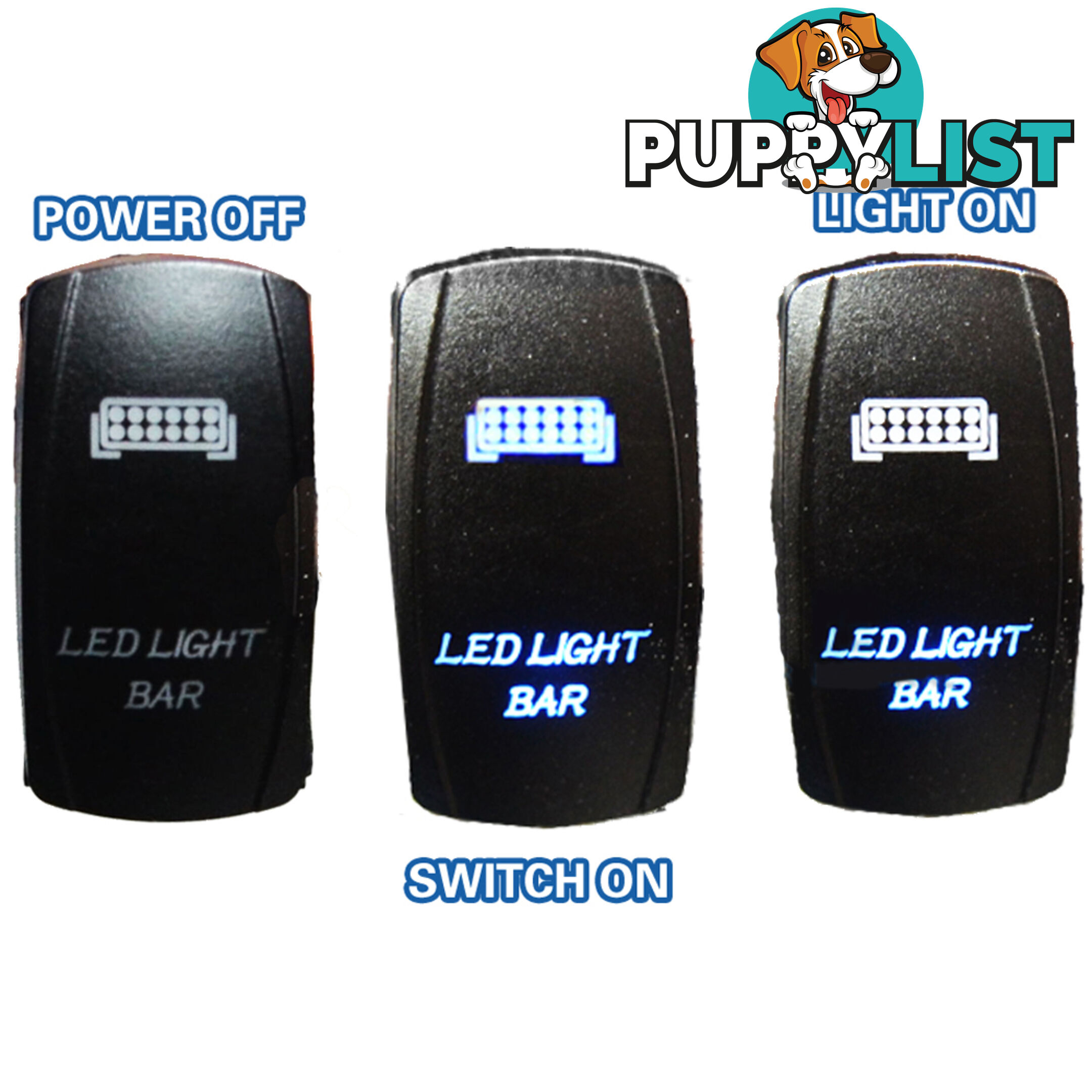 LED LIGHT BAR CARLING ROCKER SWITCH LASER ETCHED WORK LIGHT BAR 4WD UTE 12V 24V