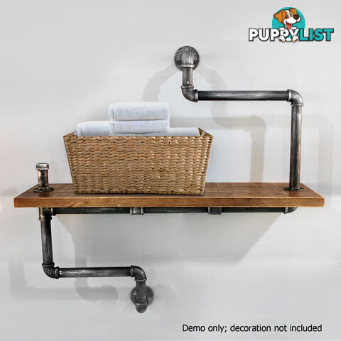 Rustic Industrial DIY Floating Pipe Shelf